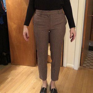 Sezane Plaid Wool Ankle Pants